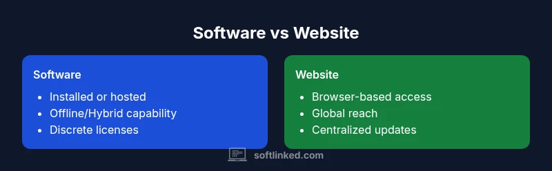 Infographic comparing software and website features