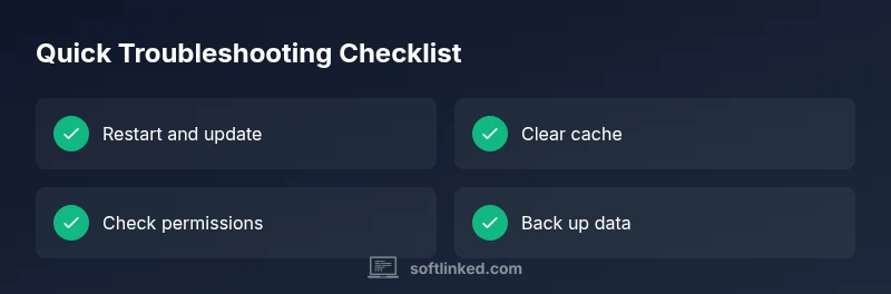 Checklist for troubleshooting software not working