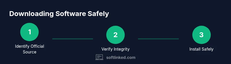 Diagram showing safe software download steps