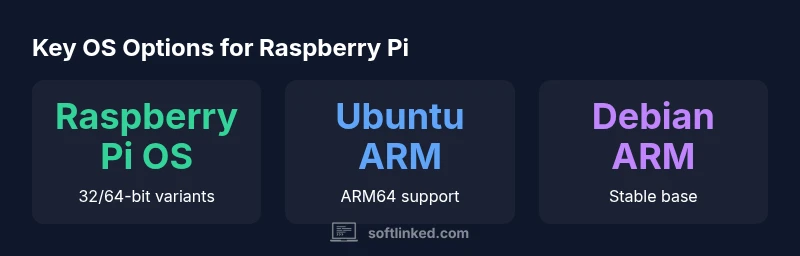 Key OS options for Raspberry Pi infographic