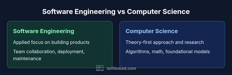 Infographic comparing software engineering and computer science