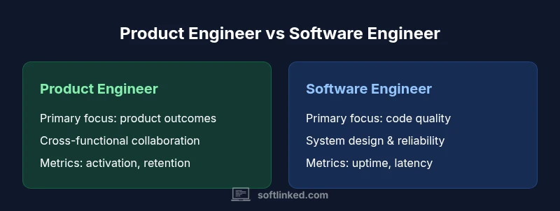 Comparison infographic showing Product Engineer vs Software Engineer roles