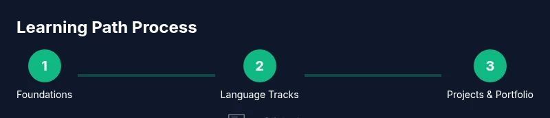 Tailwind infographic showing a step-by-step learning path to become a software developer