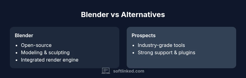 Comparison chart of Blender and alternatives for 3D modeling