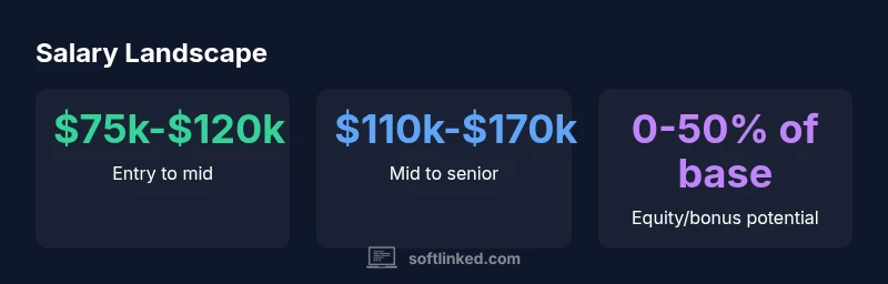 Salary distribution infographic showing regional benchmarks for software engineers