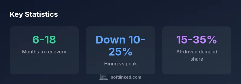 Stats infographic showing recovery window, hiring trends, AI demand