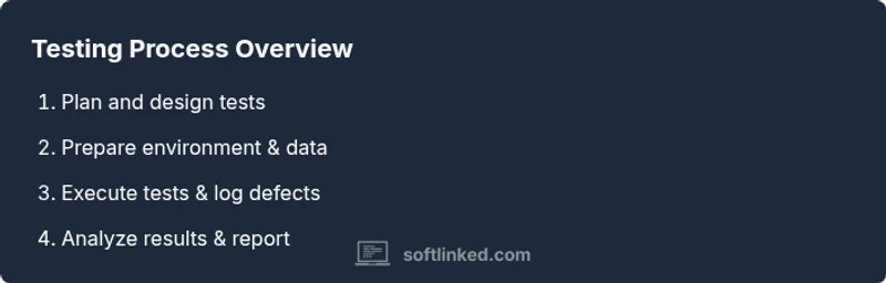 Process flow diagram of software testing steps