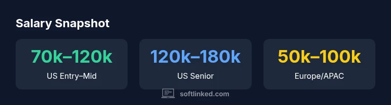 Salary snapshot infographic showing ranges by region and experience